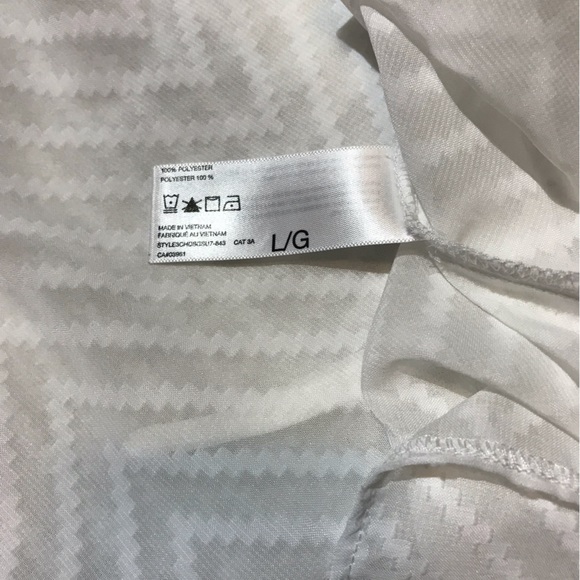 2 for $20. Alfred Sung White Ruffled Neck Line with Tie closure. Size Large - Picture 10 of 12